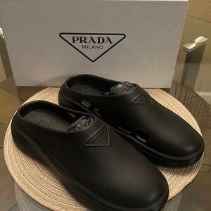 Prada Foam Rubber Mules in Black Men 9 (Unisex)